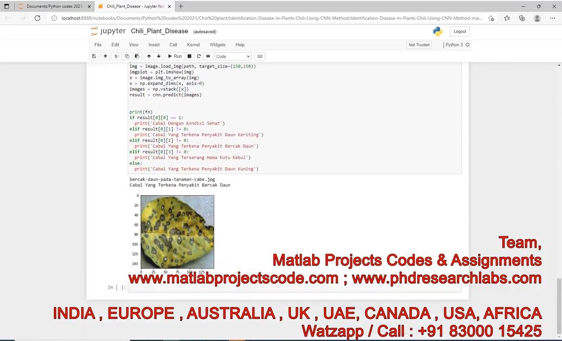 Chili Plant Leaf Disease Detection And Classification Python Code __Convolutional Neural Network project simulation thumbnail for Signal Processing and AI Engineering