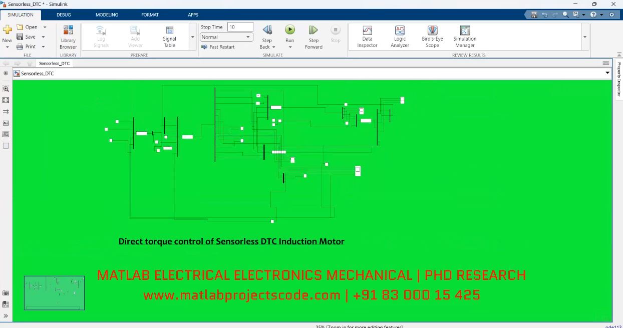 Direct Torque Control Of Sensorless Dtc Induction Motor project simulation thumbnail for Mechanical, EV and Mechatronics Engineering