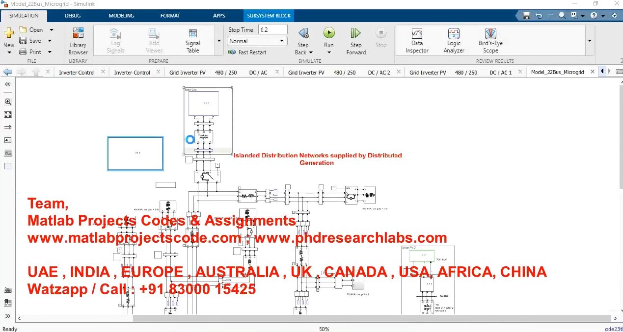 Distributed Generation Based Islanded Distribution Networks project simulation thumbnail for Electrical Engineering