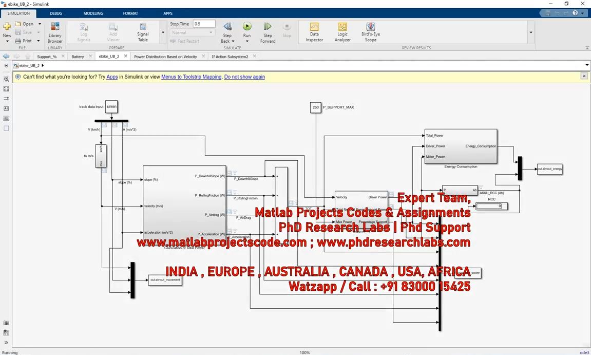 Electric Bike Simulink Model project simulation thumbnail for Mechanical, EV and Mechatronics Engineering