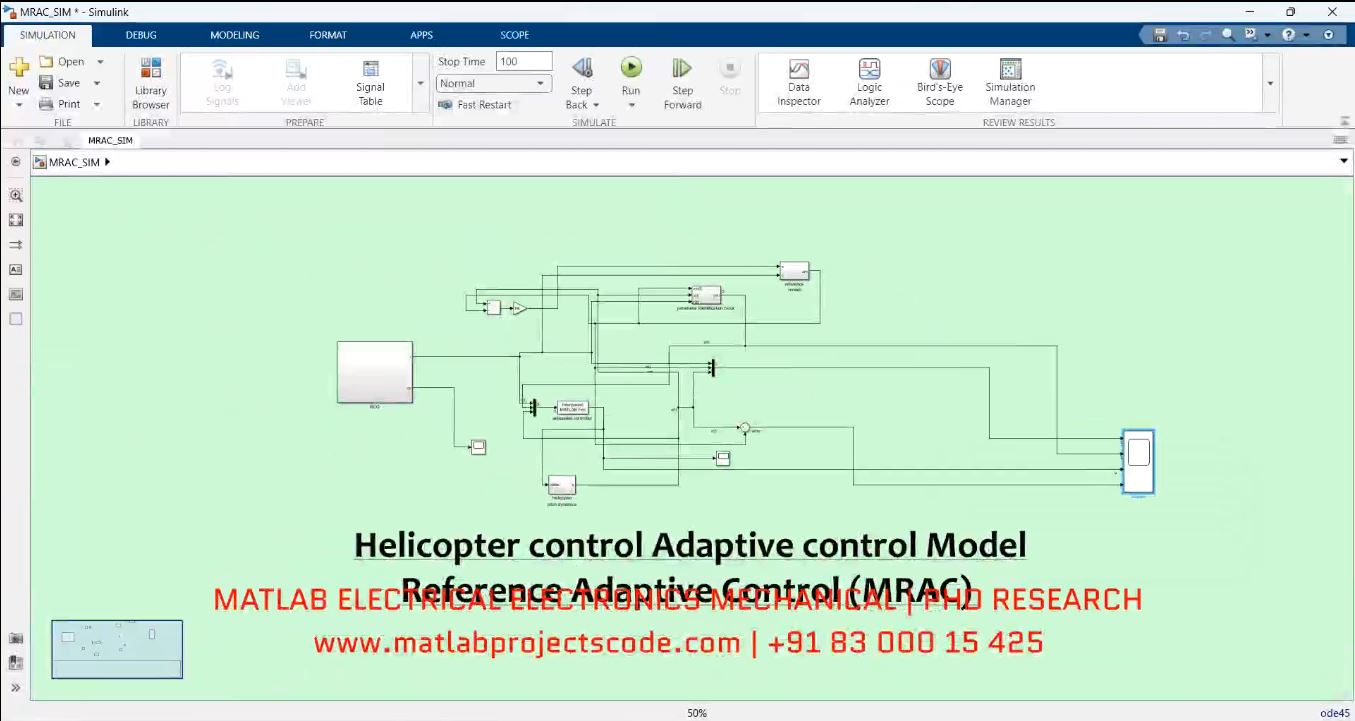 Helicopter Control Adaptive Control Model Reference Adaptive Control Mrac project simulation thumbnail for Mechanical, EV and Mechatronics Engineering