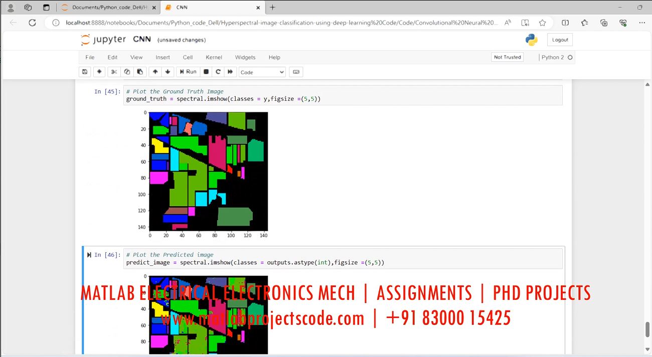 Hyperspectral Image Classification Using Deep Learning - Python - Phd Research project simulation thumbnail for Signal Processing and AI Engineering