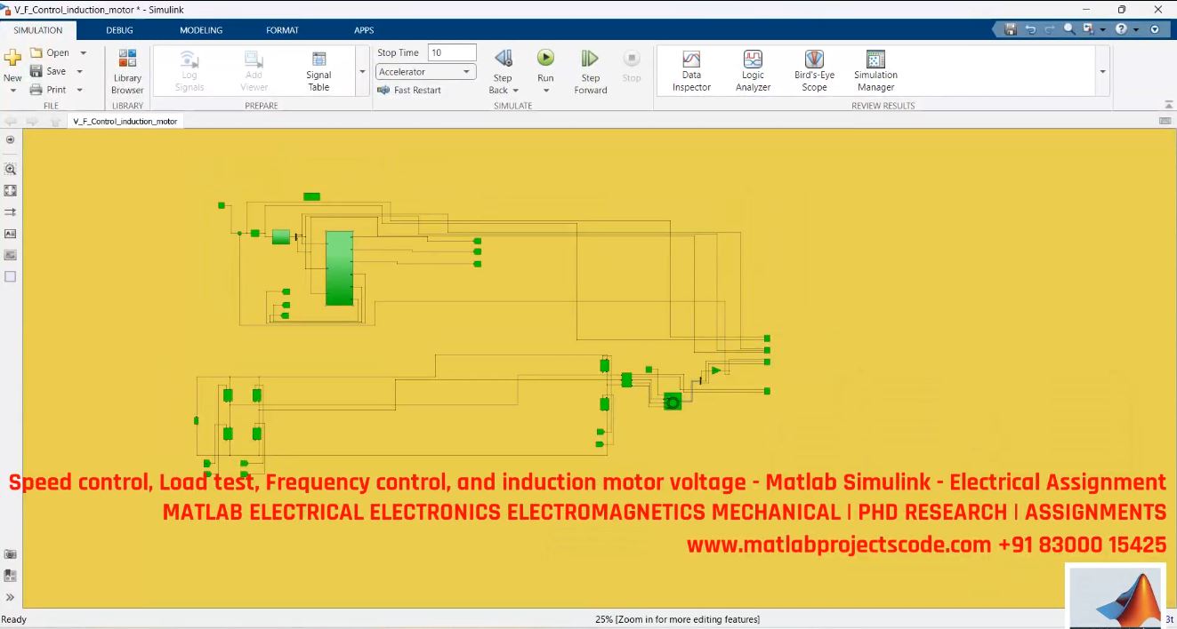 Induction Motor Speed Load Frequency Control - Matlab Simulink Voltage Control Simulation project thumbnail image