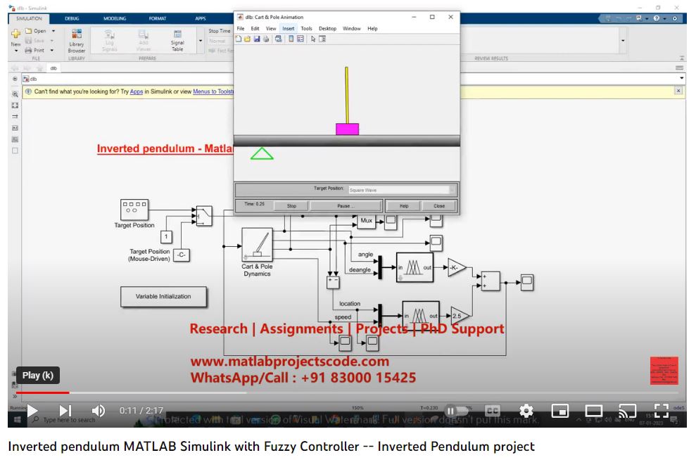 Inverted Pendulum - Matlab Simulink With Fuzzy Controller project simulation thumbnail for Mechanical, EV and Mechatronics Engineering