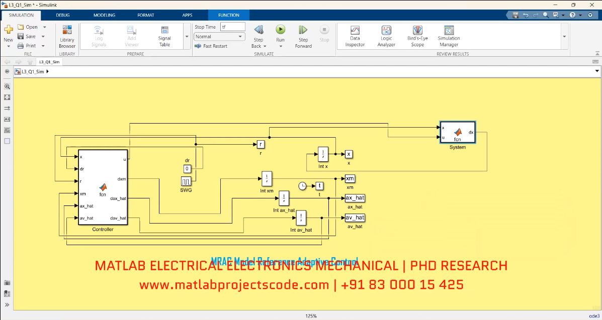 Mrac Model Reference Adaptive Control project simulation thumbnail for Control Systems Engineering