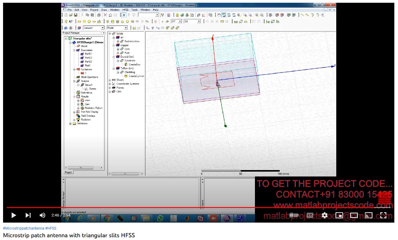 Microstrip Patch Antenna with Triangular Slits project simulation thumbnail for Electromagnetics and RF Engineering