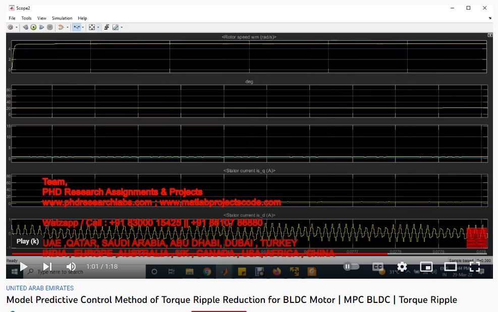 Model Predictive Control Method of Torque Ripple Reduction for BLDC Motor project simulation thumbnail for Mechanical, EV and Mechatronics Engineering