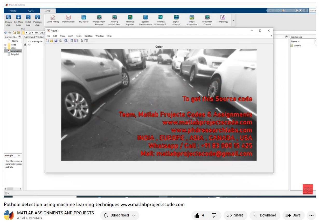 Pothole Detection Using Machine Learning Techniques-Matlab Simulink-Electrical Assignments-Projects-Phd Research project simulation thumbnail for Signal Processing and AI Engineering