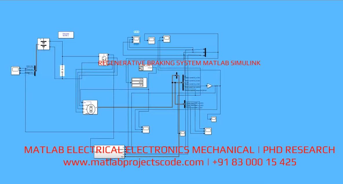 Regenerative Braking System Matlab Simulink project simulation thumbnail for Mechanical, EV and Mechatronics Engineering