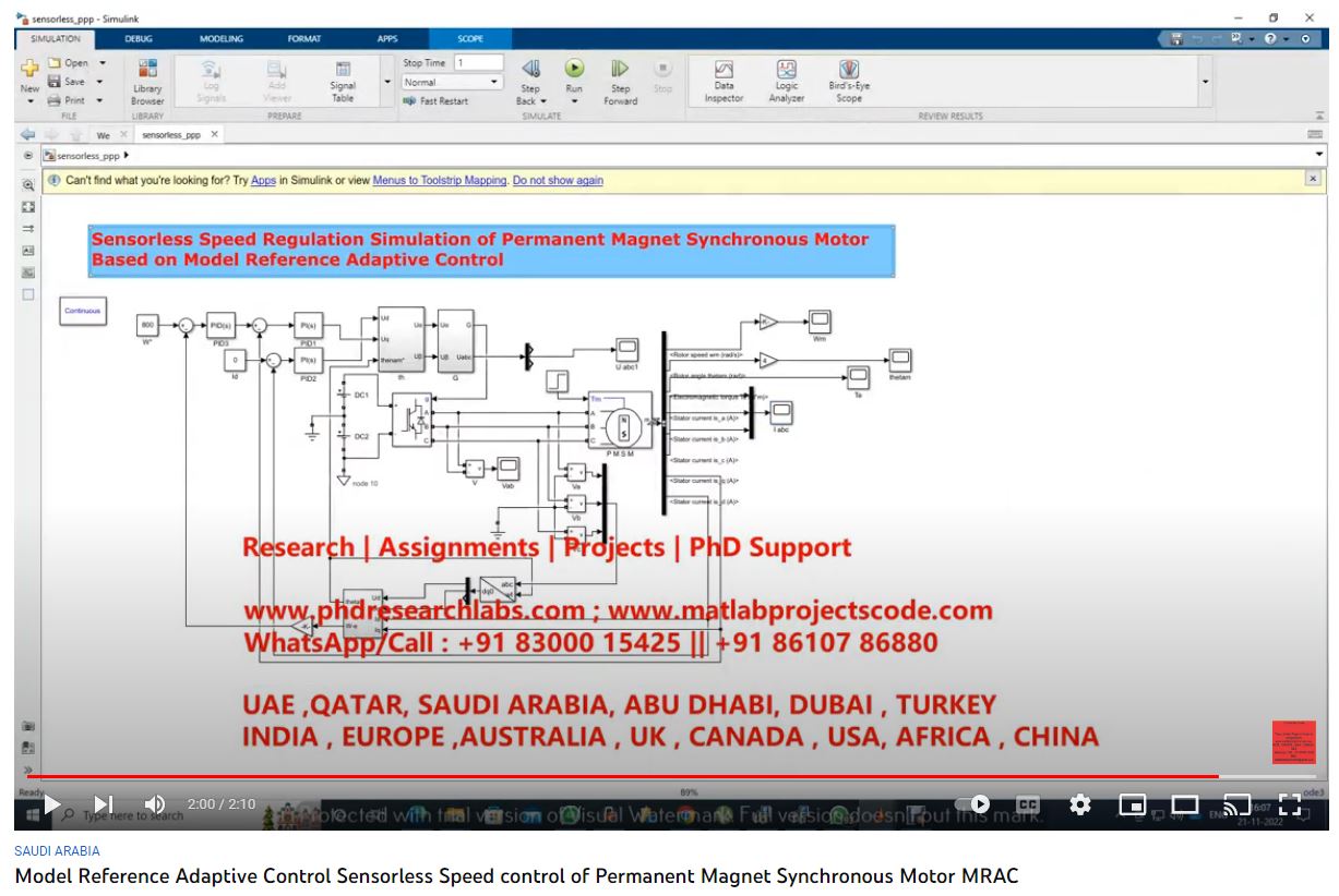 Sensorless Speed Regulation Simulation of Permanent Magnet Synchronous Motor based on Model Reference Adaptive Control project thumbnail image
