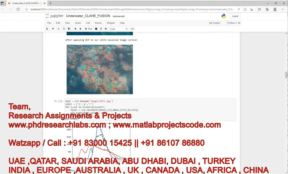Underwater Image Enhancement Using Fusion _ Python Project _ Underwater Image Quality _ Python project simulation thumbnail for Signal Processing and AI Engineering